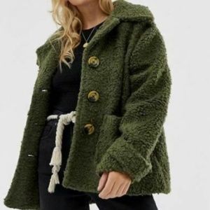 Free People green shearling coat.